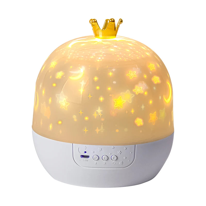 Projetor Noite Mágica – Luz Calmante com Estrelas para Quarto Infantil