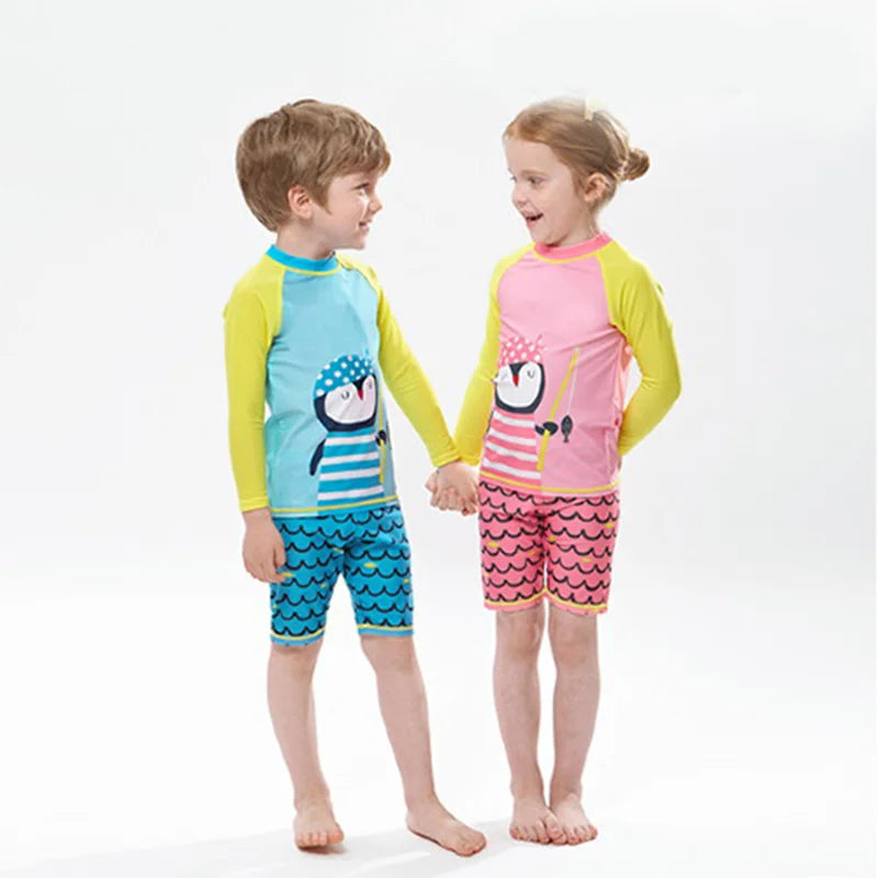 Conjunto Infantil Praia e Piscina com Proteção UV tamanho de 2 a 12 - Criatividade Materna