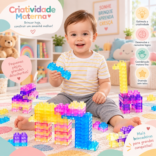 Kit de Blocos de Montar Squishy 40 Peças – Brinquedo Educativo Infantil