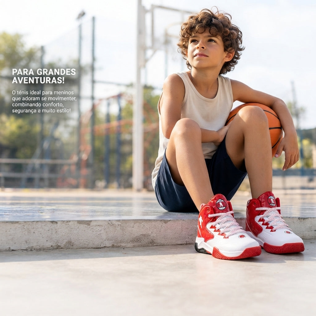tênis infantil, tênis infantil masculino, tênis de basquete infantil, tênis basquete menino, tênis esportivo infantil, tênis masculino infantil, tênis infantil basquete, tênis cano alto infantil, tênis menino, tênis vermelho infantil, tênis branco infantil, tênis antiderrapante infantil, tênis resistente infantil, calçado infantil masculino, basquete infantil
