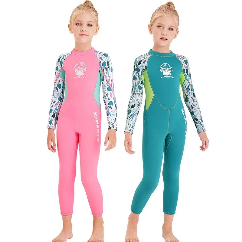 Macacão Infantil Aquatico Neopreme Longo para Meninas