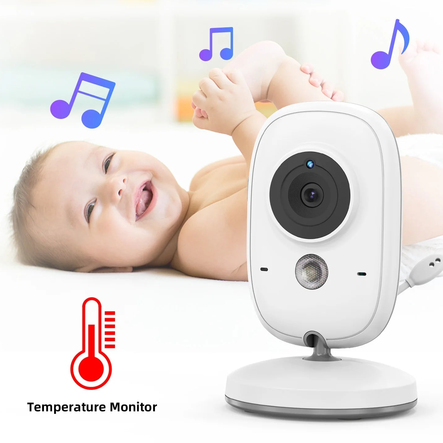 Babá Eletrônica Digital com Câmera – Monitor de Bebê com Visão Noturna, Áudio Bidirecional e Controle de Temperatura