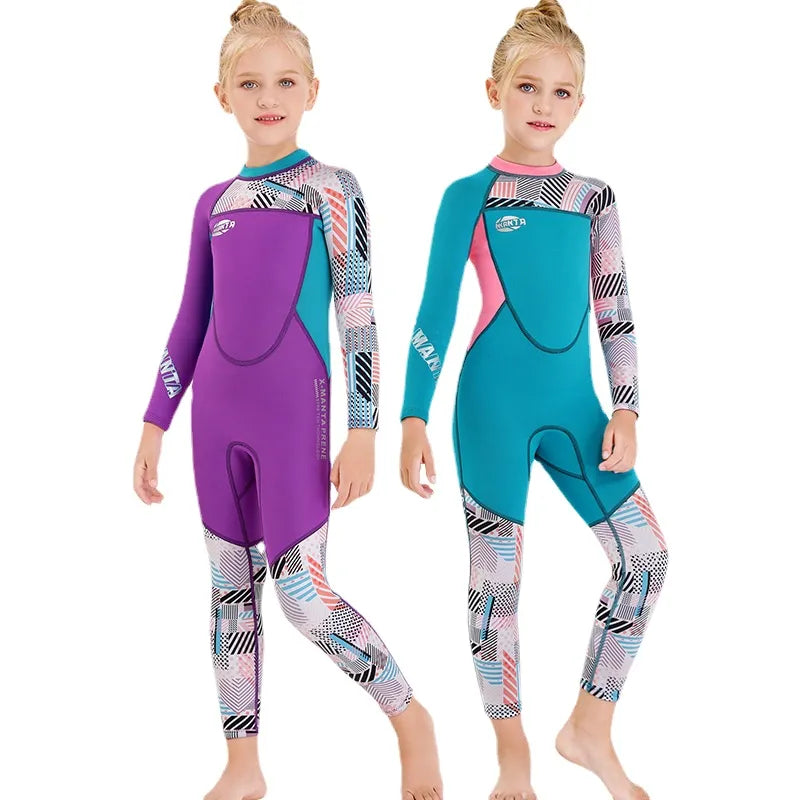 Macacão Infantil Aquatico Neopreme Longo para Meninas