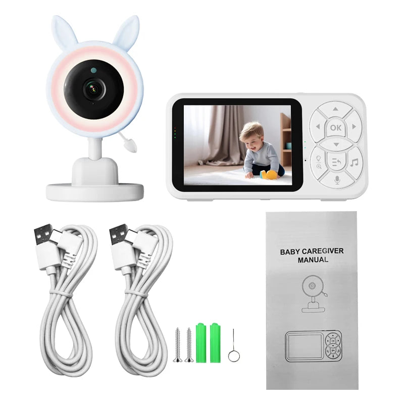 Babá Eletrônica SmartCare Pro – Monitor de Bebê com Câmera HD, Luz Noturna RGB, Áudio Bidirecional e Sensor de Temperatura