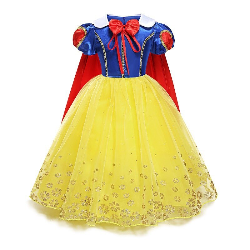 Vestido Fantasia Branca de Neve Tamanho de 3 a 10 anos