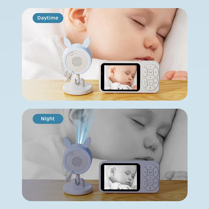 Babá Eletrônica SmartCare Pro – Monitor de Bebê com Câmera HD, Luz Noturna RGB, Áudio Bidirecional e Sensor de Temperatura