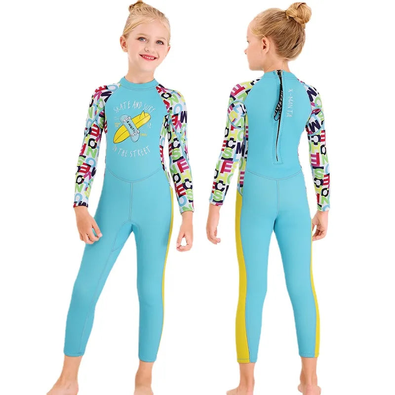 Macacão Infantil Aquatico Neopreme Longo para Meninas