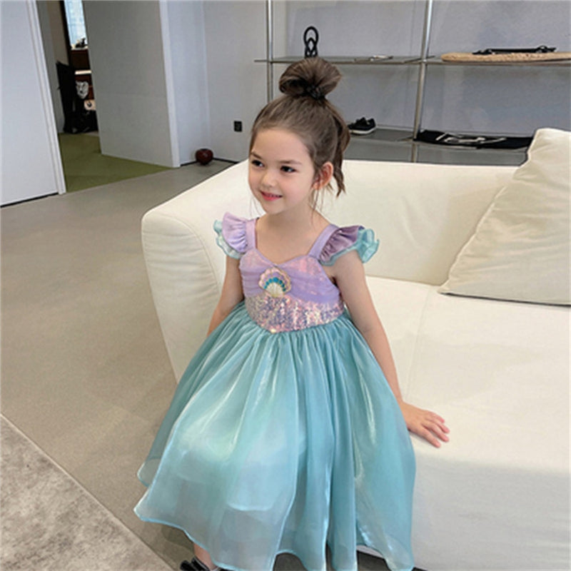 Vestido Infantil Sereia de 2 a 8 anos