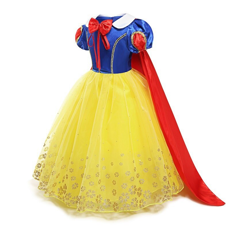 Vestido Fantasia Branca de Neve Tamanho de 3 a 10 anos