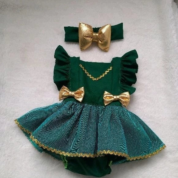 Vestido Romper Princesas Disney para bebê de 0 a 18 Meses