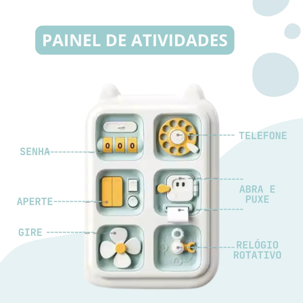 Painel Sensorial Montessori Interativo para Bebês