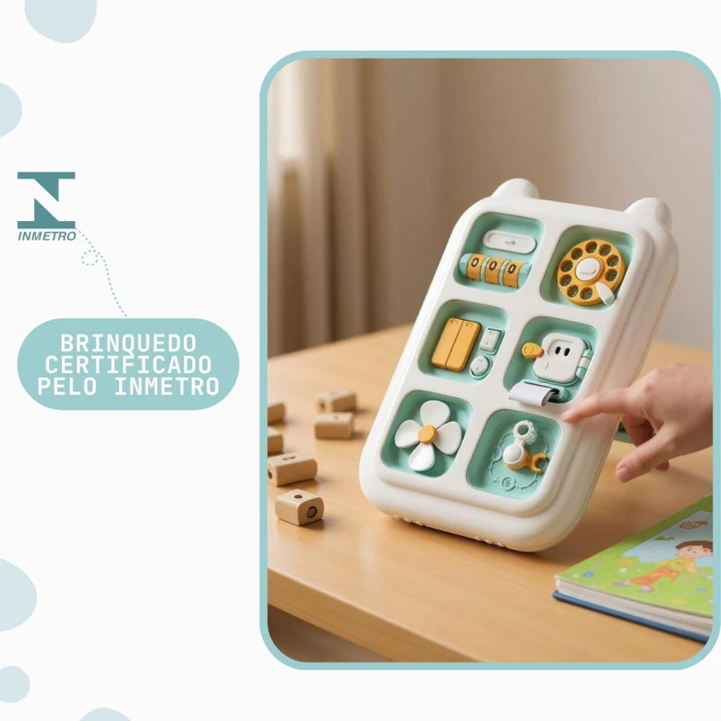 Painel Sensorial Montessori Interativo para Bebês