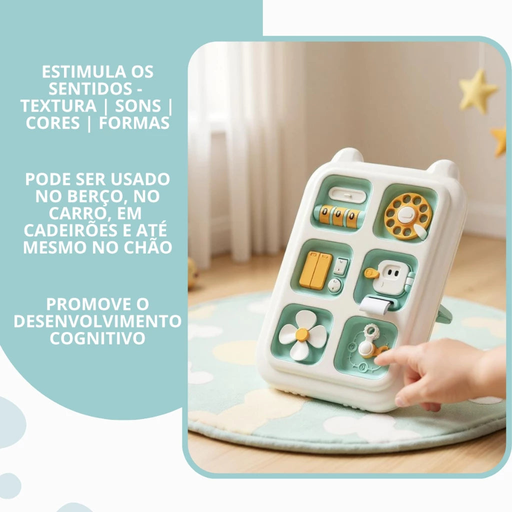 Painel Sensorial Montessori Interativo para Bebês