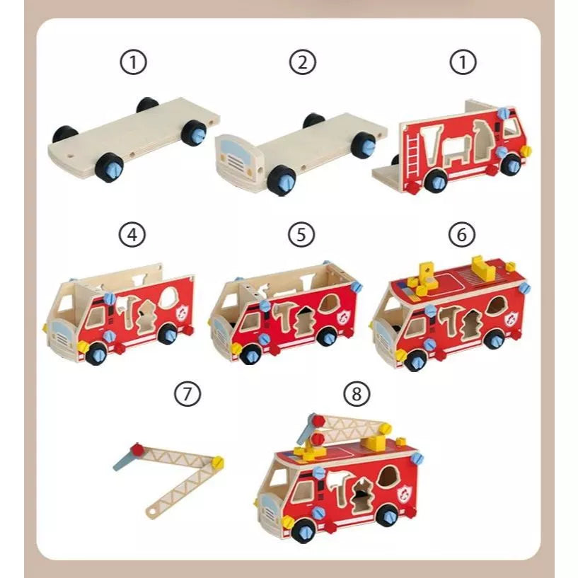 caminhão de bombeiro de madeira, brinquedo montessori, brinquedo educativo, caminhão para montar, brinquedo de madeira infantil, brinquedo diy infantil, brinquedo coordenação motora, brinquedo para menino, brinquedo para menina, caminhão bombeiro infantil, brinquedo educativo 3 anos, brinquedo de montar, presente infantil, brinquedo pedagógico, brinquedo montessori madeira