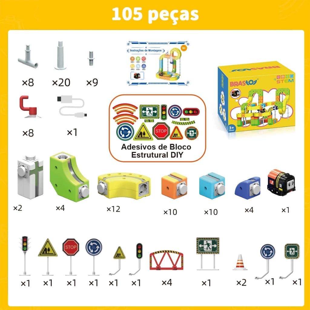Carro Magnético Infantil com Pista 3D