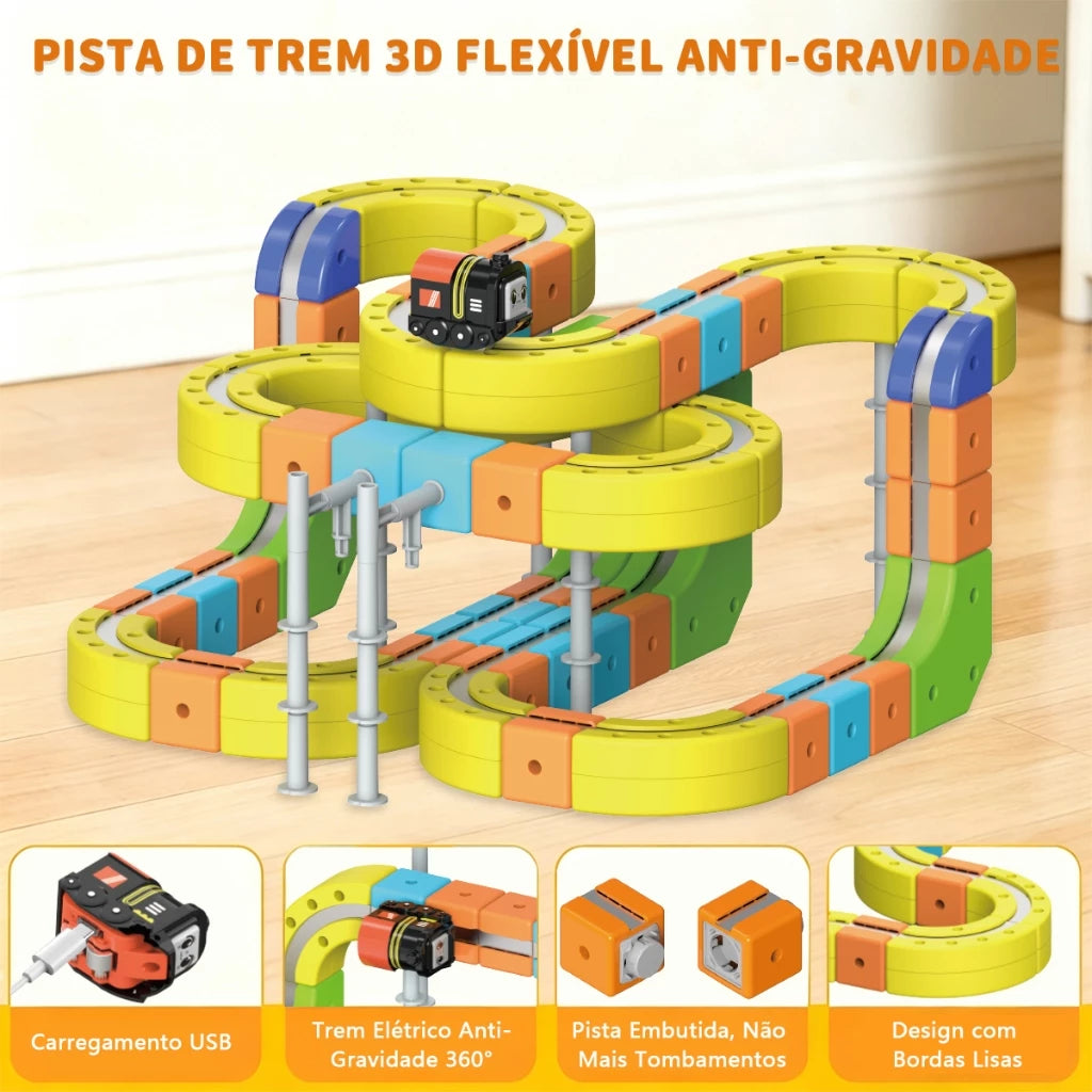 Carro Magnético Infantil com Pista 3D