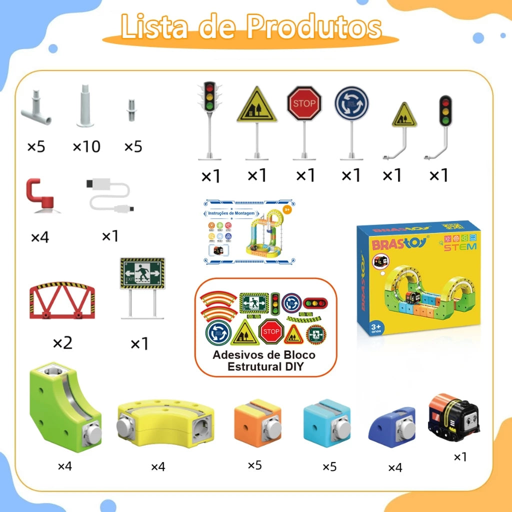 Carro Magnético Infantil com Pista 3D