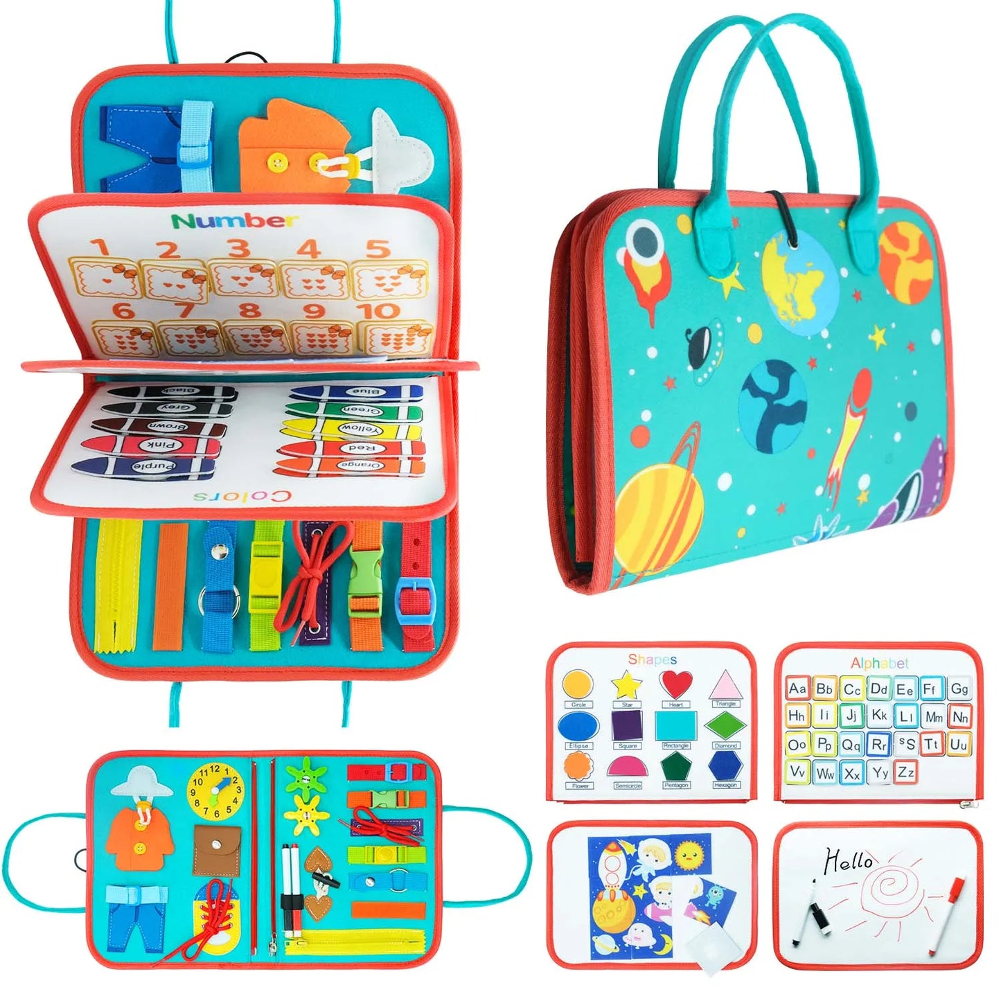 Quadro Montessori portátil, brinquedo educativo compacto para crianças pequenas, ideal para viagens