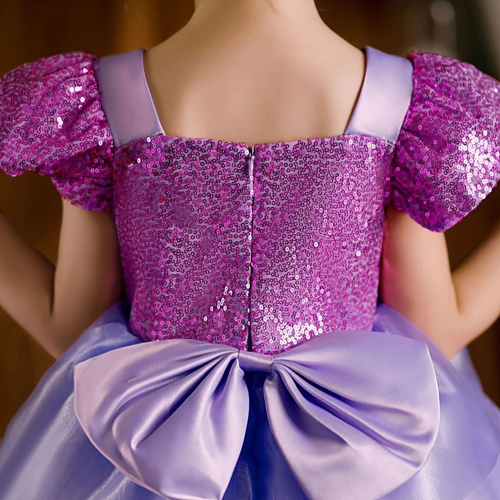 Vestido Rapunzel Luxo de 2 a 10 anos