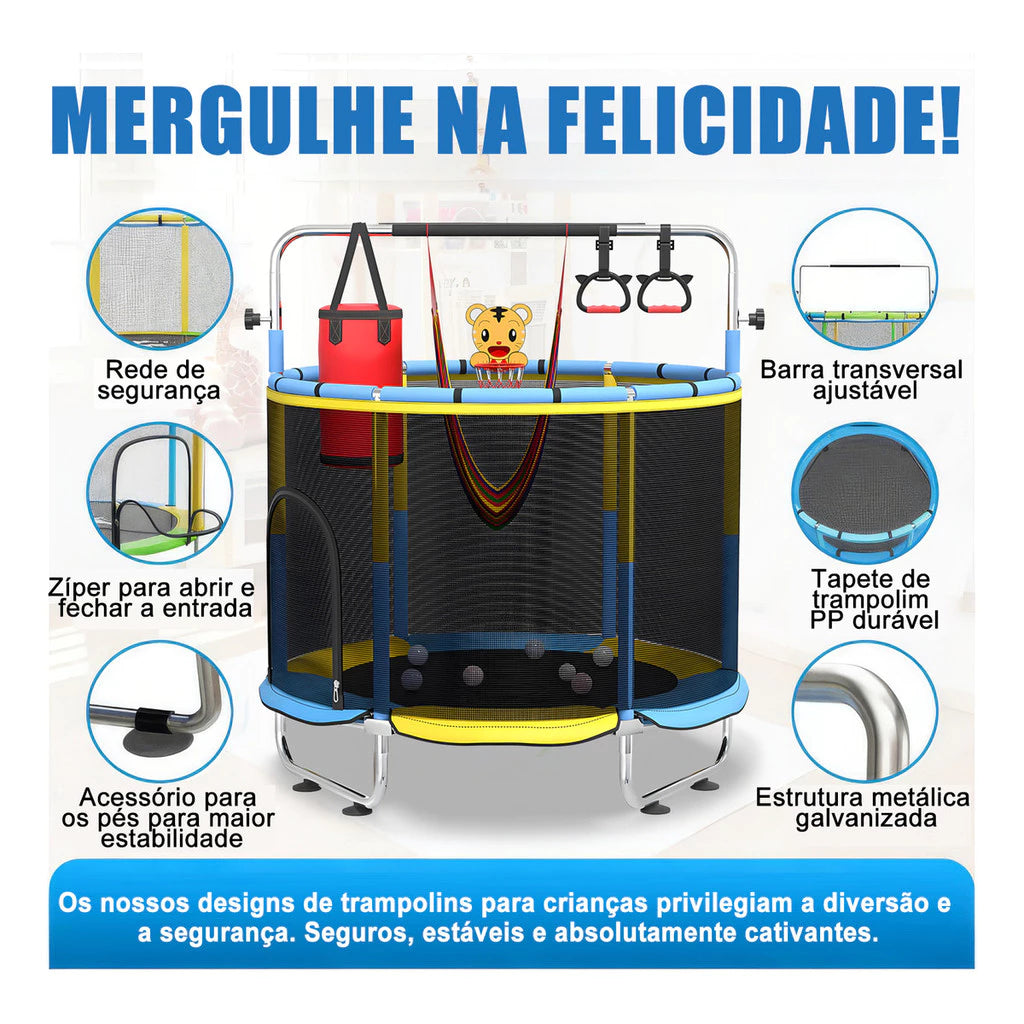 Equilíbrio Kids: Trampolim Infantil 5x1 - Desafie a Coordenação e Agilidade