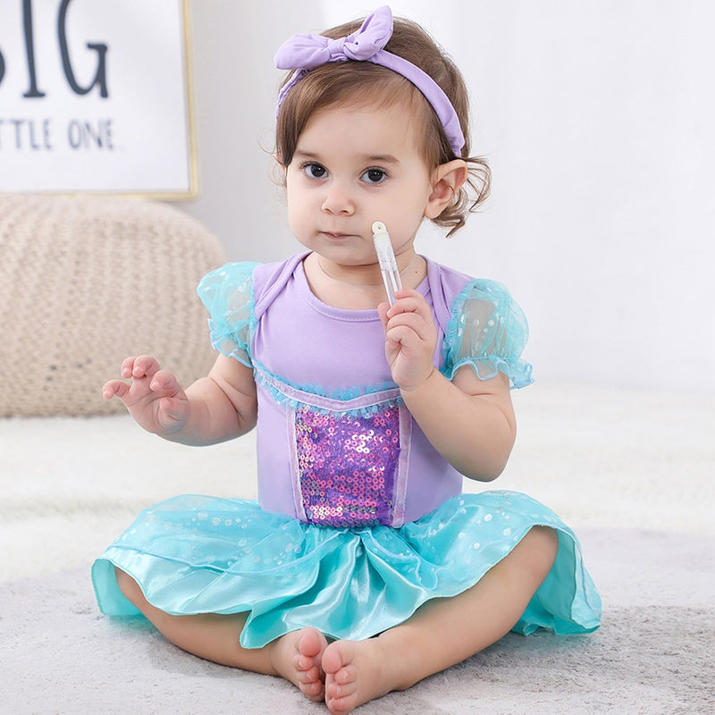 Vestido Princesas Disney para bebê de 0 a 18 Meses